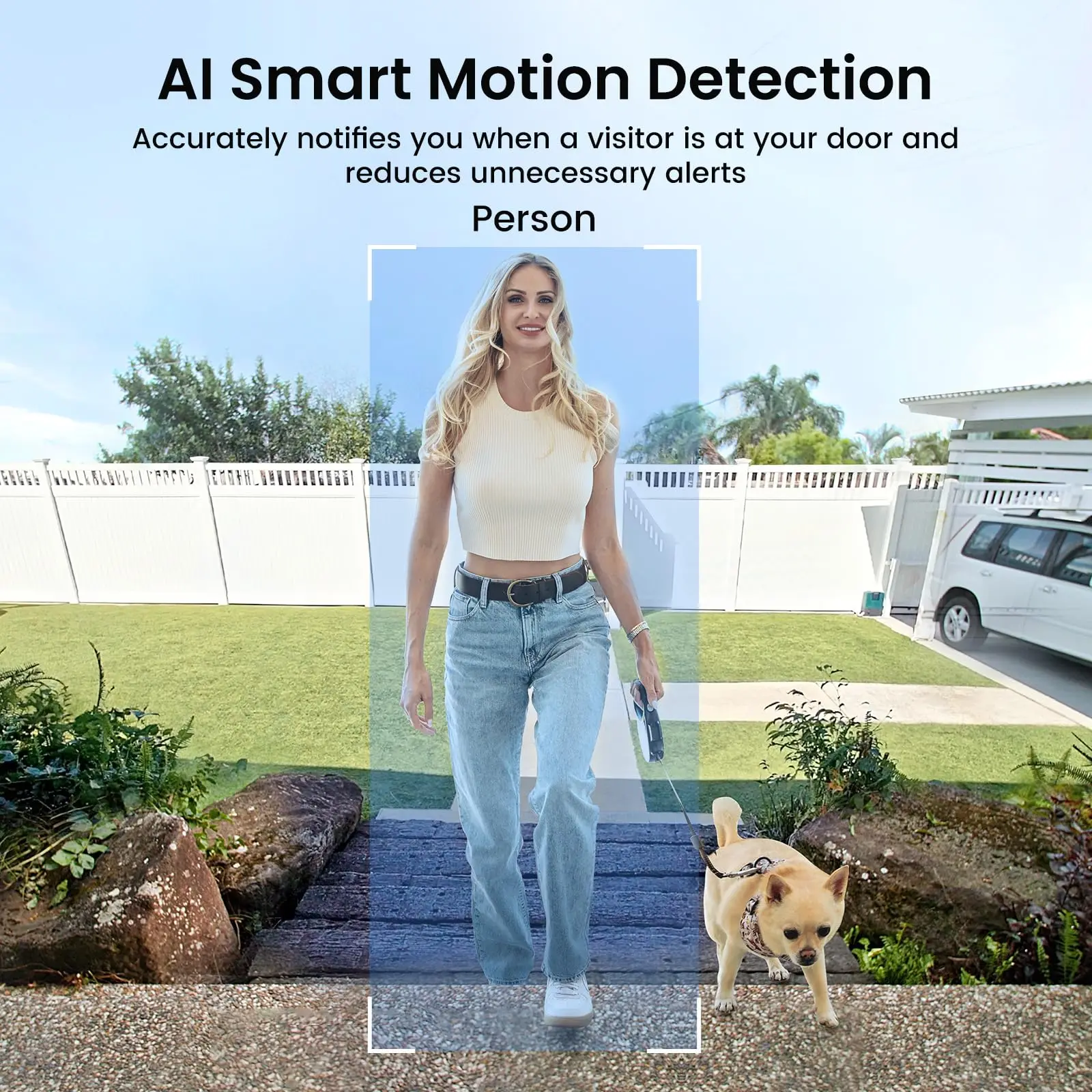 AOSU 3MP Wireless Doorbell Video Intercom Outdoor 2.4G Wi-Fi Smart Doorbell with Chime Human Detection Support Alexa Door Bell