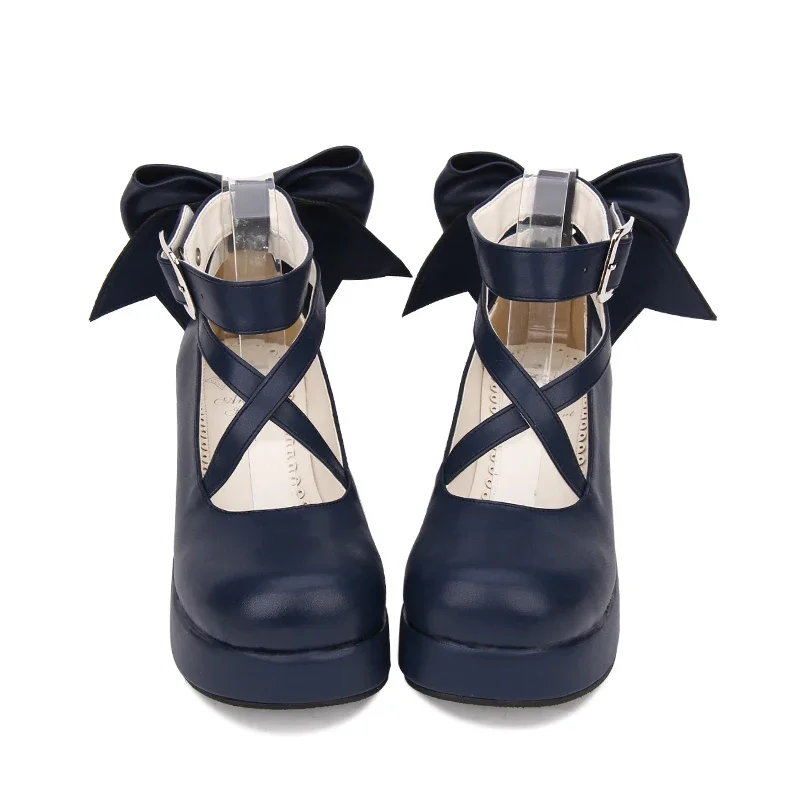 waq31 Japanese Style Lolita Sweet Princess Girls Platform Shoes w/Bowknot Anime Halloween Cosplay Shoe 2025 New