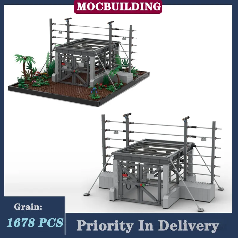 MOC City Architecture Helipad Gate Model Assembly Building Blocks Film Airport Collection Series Toy Gifts