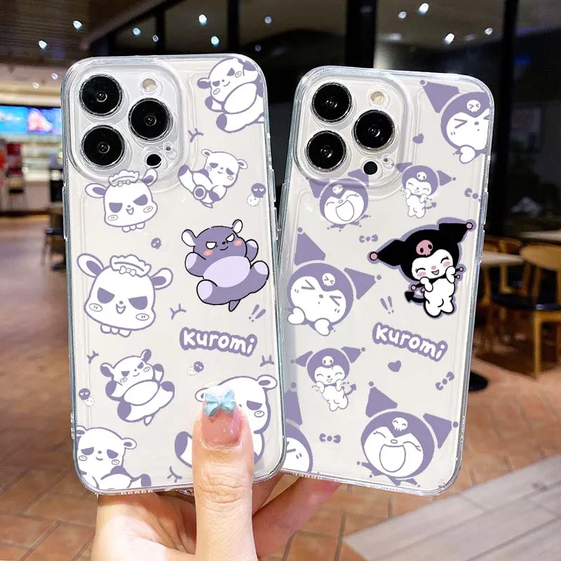 

Graffiti Purple Kuromi Baku Phone Case For Apple iPhone 17 16 15 14 13 12 Mini Air Pro Max Plus Space Shell