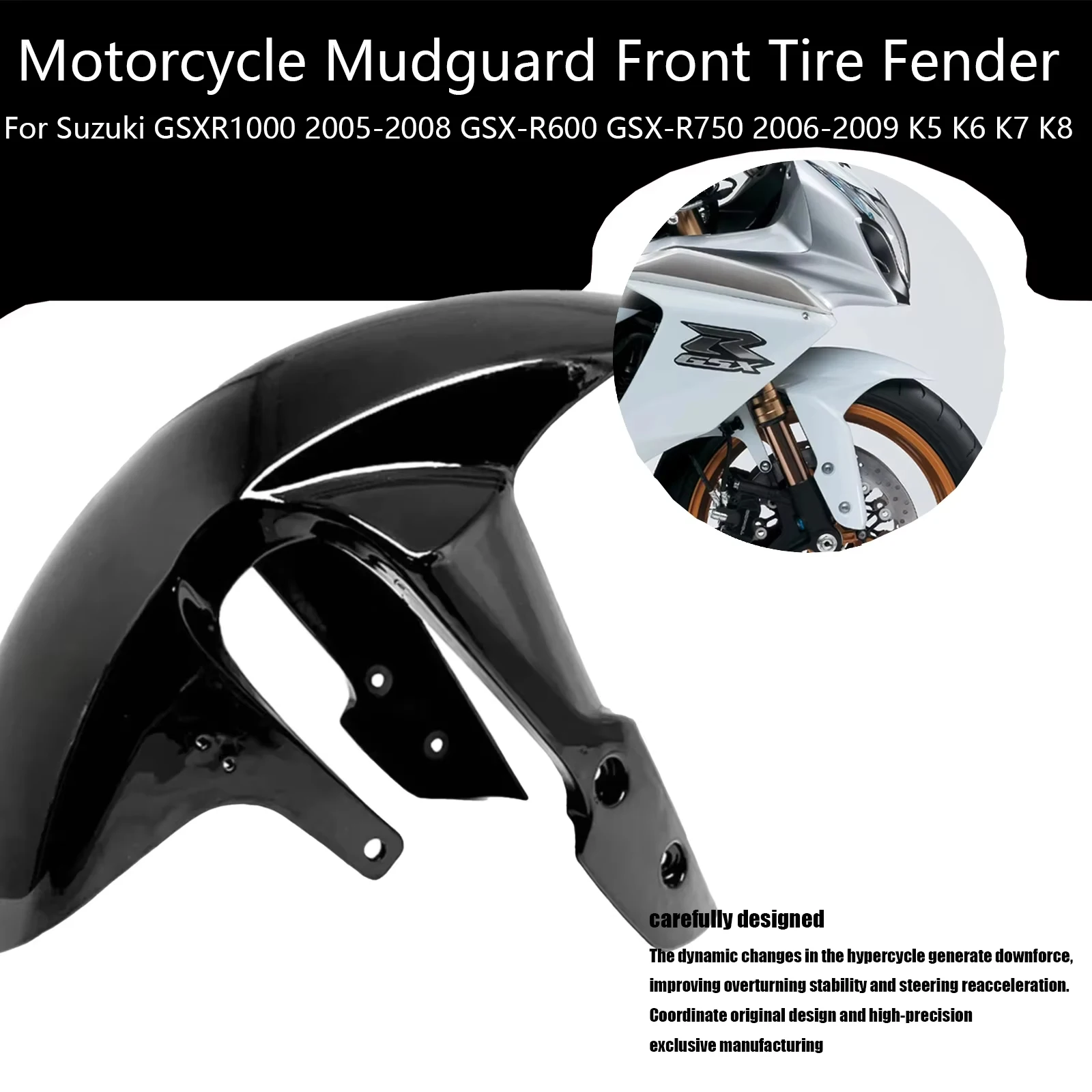Motorcycle Mudguard Front For Suzuki GSXR1000 2005-2008 GSX-R600 GSX-R750 2006-2009 K5 K6 K7 K8 Accessories ABS Carbon
