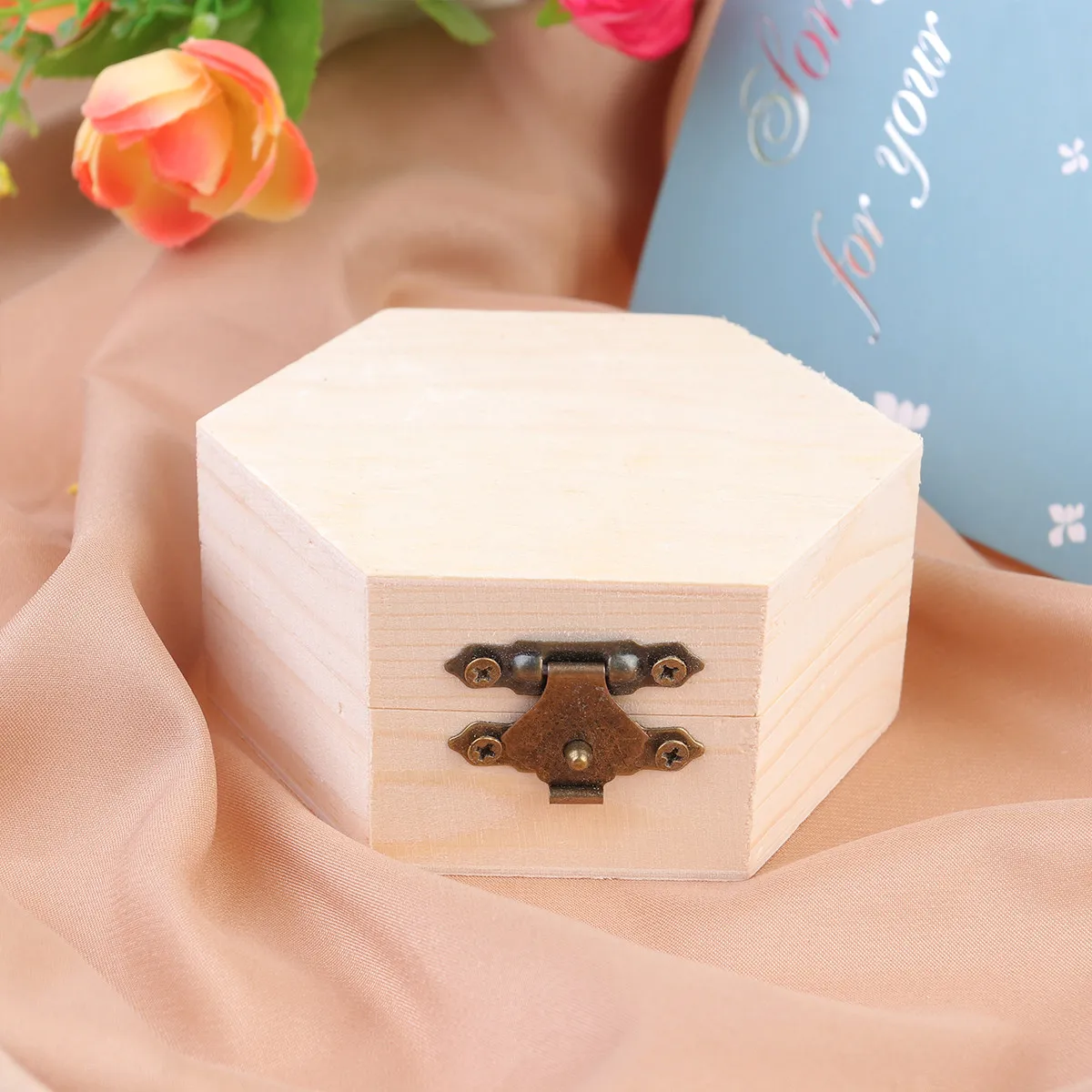 Juego de 6 Cajas de Almacenamiento de Madera Hexagonales, Organizador DIY Versátil para Joyas, Cosméticos, Monedas, Manualidades, Viajes y Almacenamiento Esencial