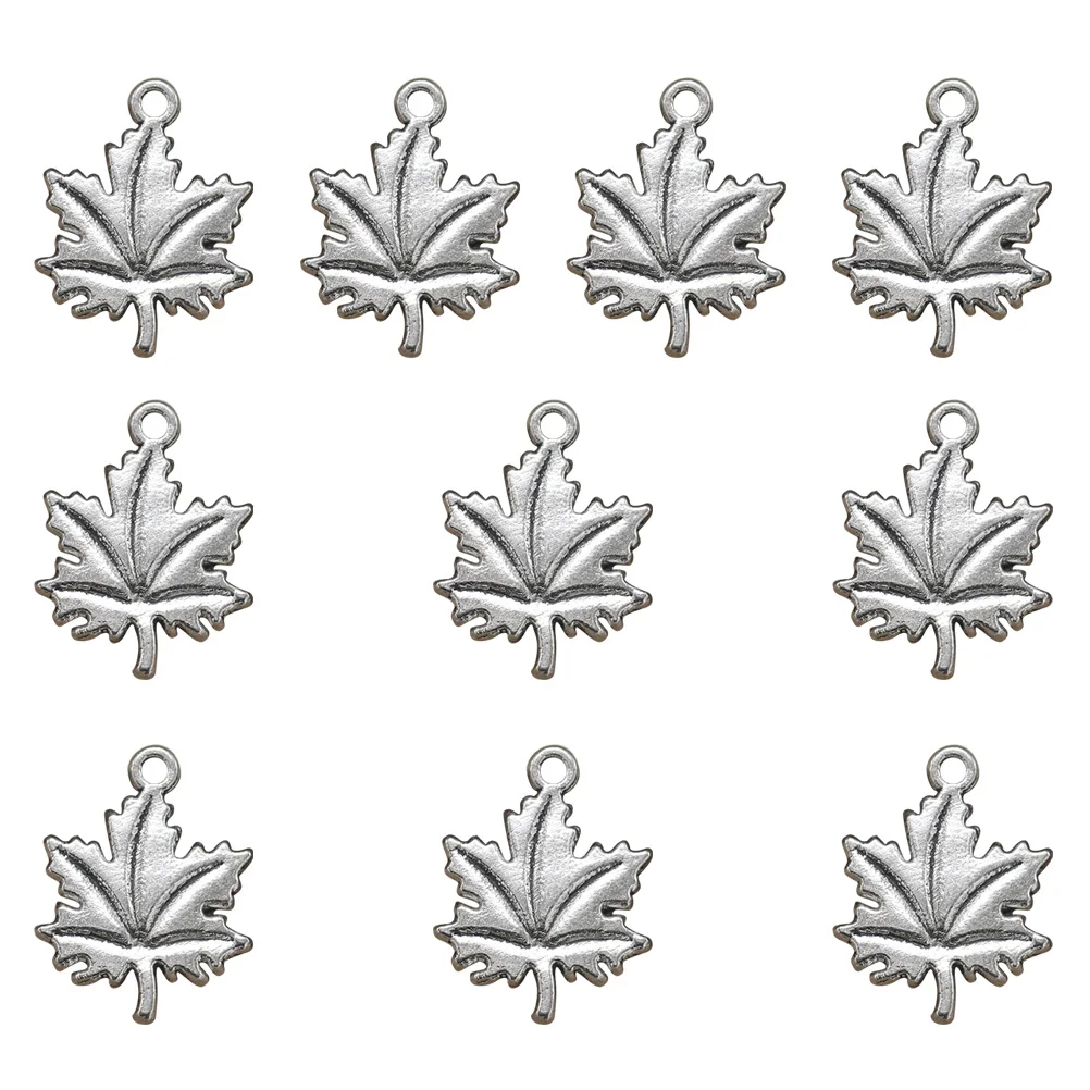 

20pcs Alloy Maple Leaf Pendant Charms DIY Jewelry Making Accessories for Necklace Bracelet ( Silver)
