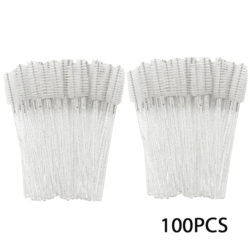 100Pcs Wimpern Verlängerung Pinsel Augenbraue Mascara Wands Applikator Spooler Pinsel Wimpern Verlängerung Kosmetik Set Make-Up-Tools