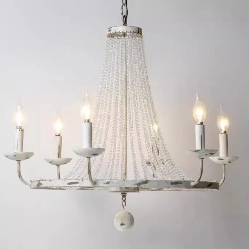 미국 보헤미안 펜던트 조명 침실 나무 구슬 레스토랑 거실 크림 스타일 마스터 침실 LED 교수형 램프 비품