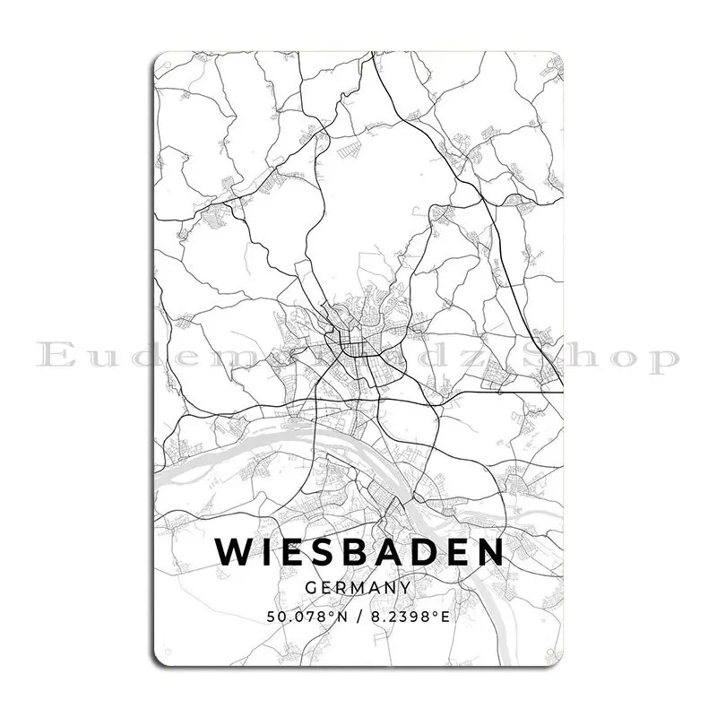 Wiesbaden Germany Metal Sign Create Wall Decor Club Create Wall Pub Tin Sign Poster