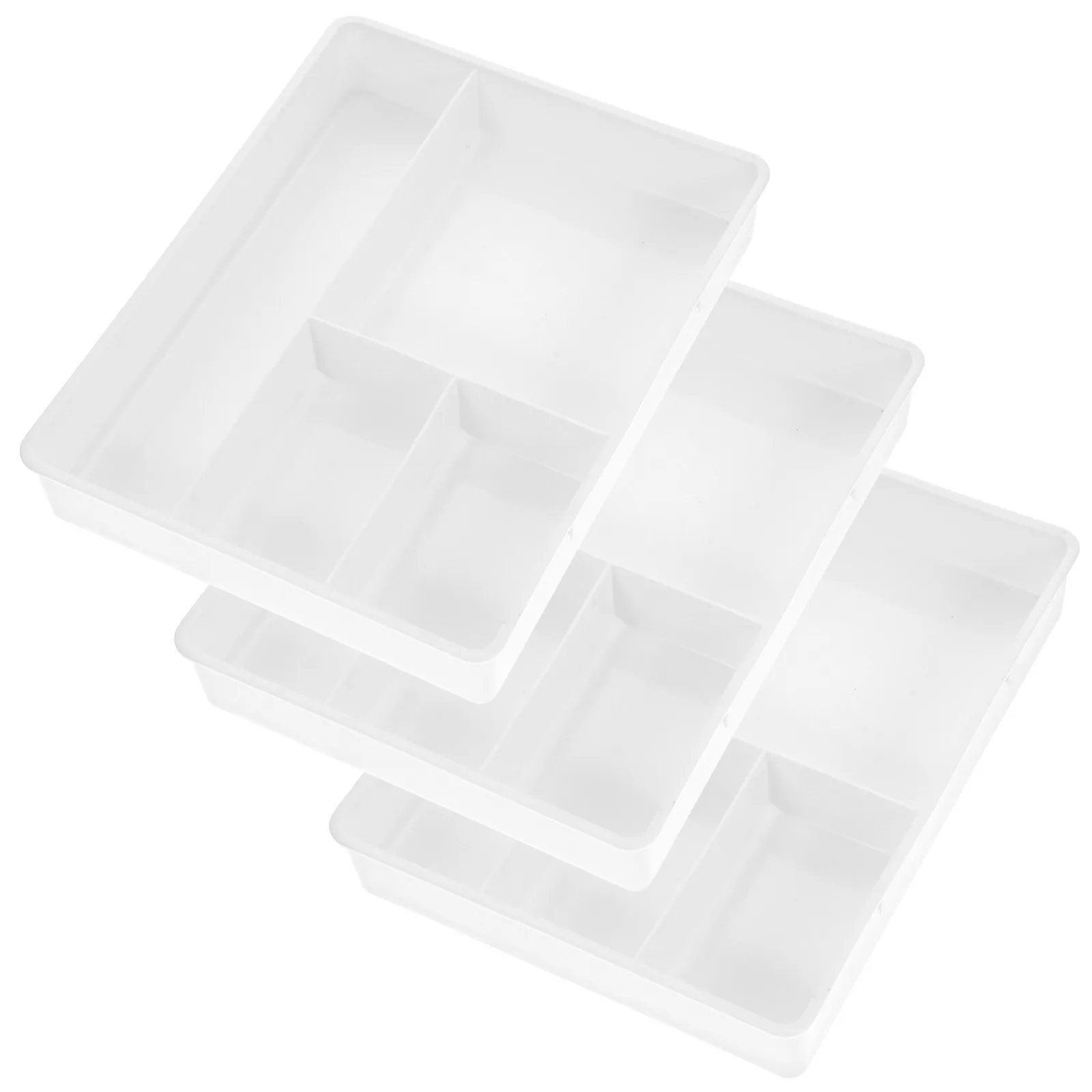 3Pcs Convenient Organizer Tray for Desk Drawer Multi-Function Stationery Holder with Classified Compartments Office School