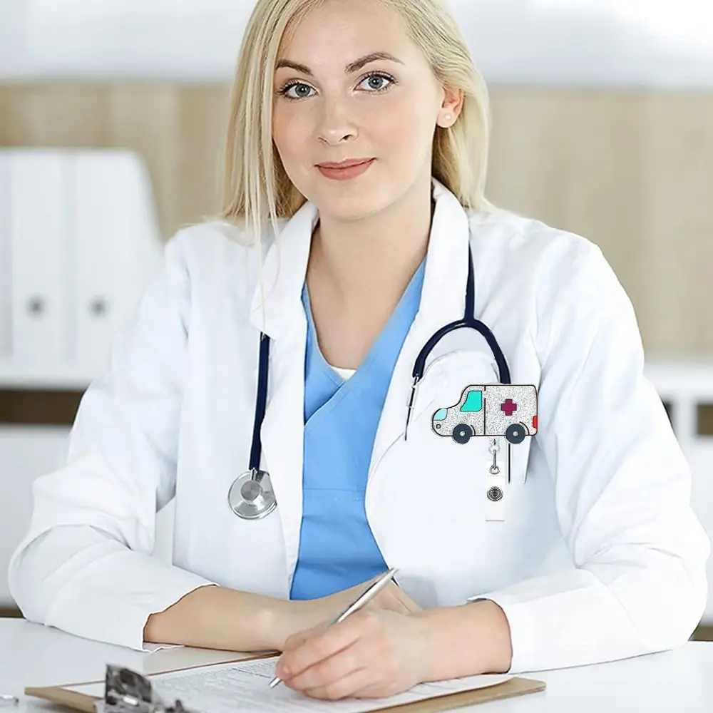 クリップ付き格納式バッジリール、アクリルクリップ、360インチの回転、クリップ付き、ハートのような、愛、看護、仕事