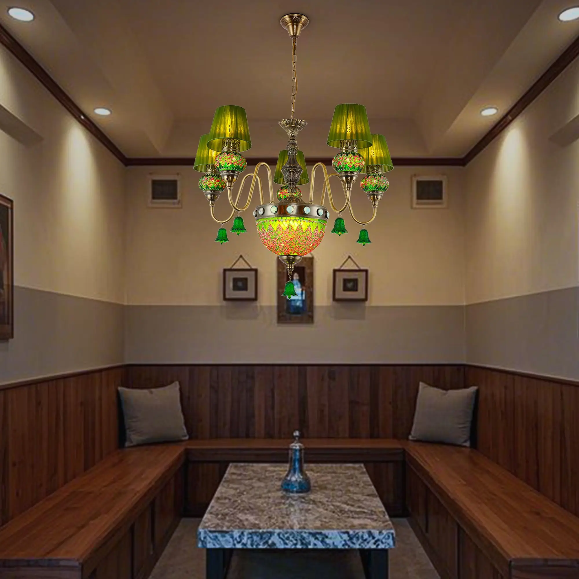 Mediterranean Vintage Coffee Hall Chandelier Lighting Living Room Restaurant Hotel Duplex Building
