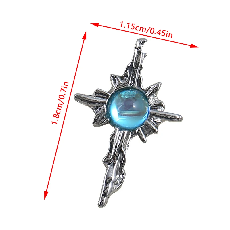 5pcs 3D Alloy Nail Charms Decorations Cross Star Accessories Glitter Rhinestone Nail Parts Nail Art Materials Supplies