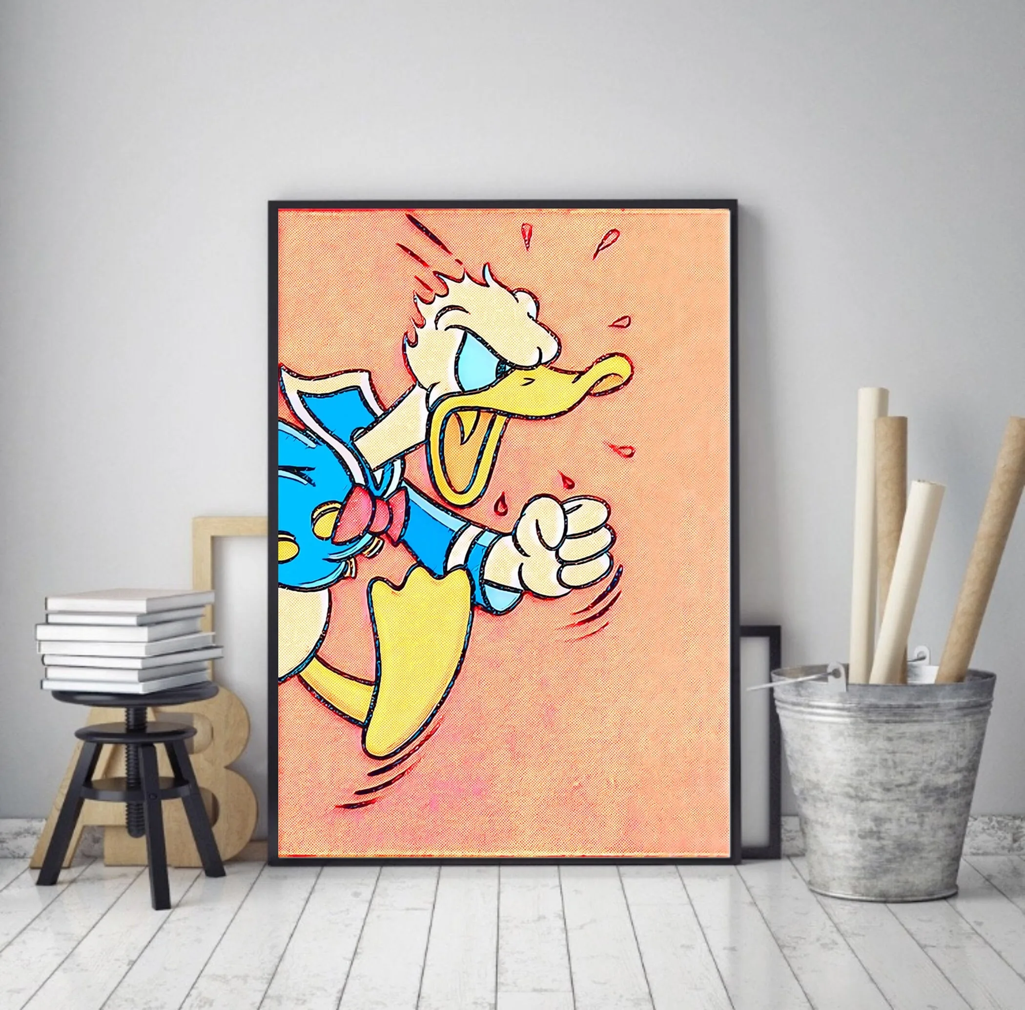 

Donald Duck poster Disney cartoon art print Donald Duck canvas art kids room art print playroom wall decor home decor kids room
