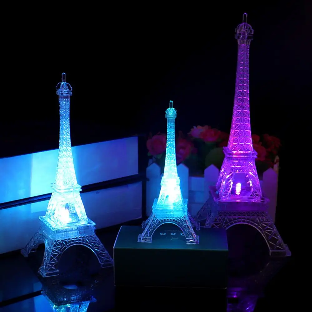 Utile Alimentazione mobile Sicurezza Luci colorate Stile moda Parigi Luce Torre Eiffel Decorazione desktop Luce notturna