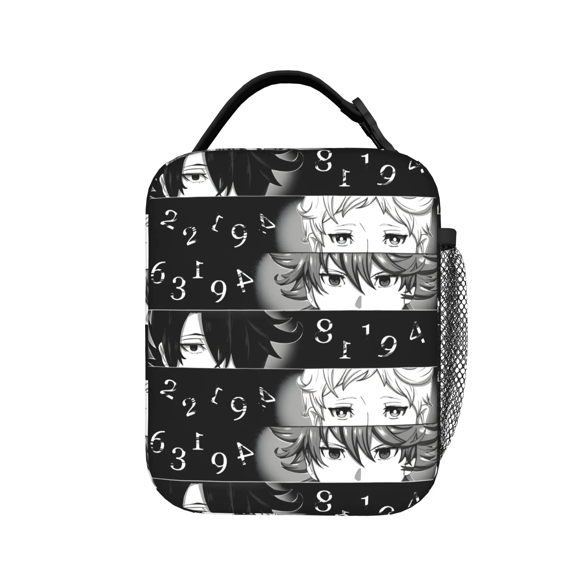 The Promised Neverland Yakusoku no neverland Lunch Bag Portable Lunch Box Women Travel Cooler Bag Oxford Thermal Tote Handbags