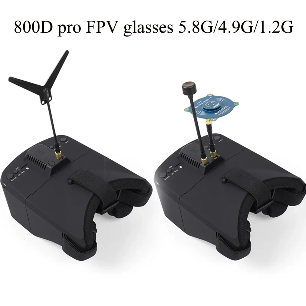 LS 800D Pro FPV Goggle 5.8G/4.9G/1.2G with Double Antenna Built-in 3.7V/2000mAh Battery Charger for FPV Drone Glasses Equipment