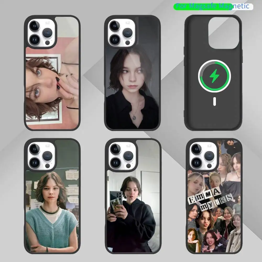 

E-Emma Actress M-Myers Phone Case For iPhone 14,16,15,13,17,12,Plus,Pro,Max Magnetic For Magsafe Frosted Cover