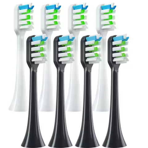 8 PCS Replacement Toothbrush Heads for SOOCAS X3S/X3U/X5 Sonic Electric Tooth Brush Soft Bristle Nozzles With Vacuum Packaging