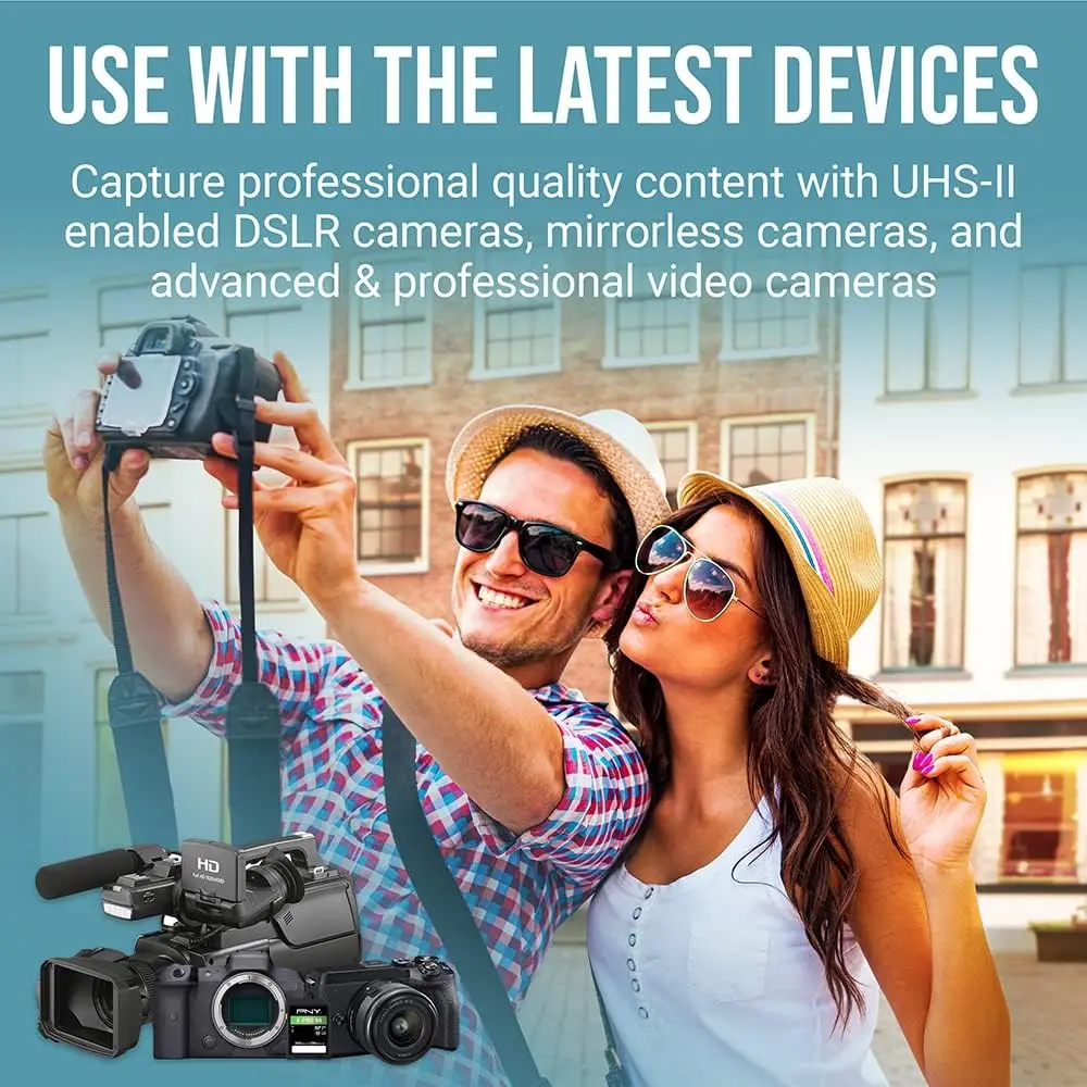 256GB EliteX-PRO60 UHS-II SDXC Card - R280MB/s W180MB/s, U3, V60 for 4K UHD & Full HD Video, DSLR Mirrorless Cameras