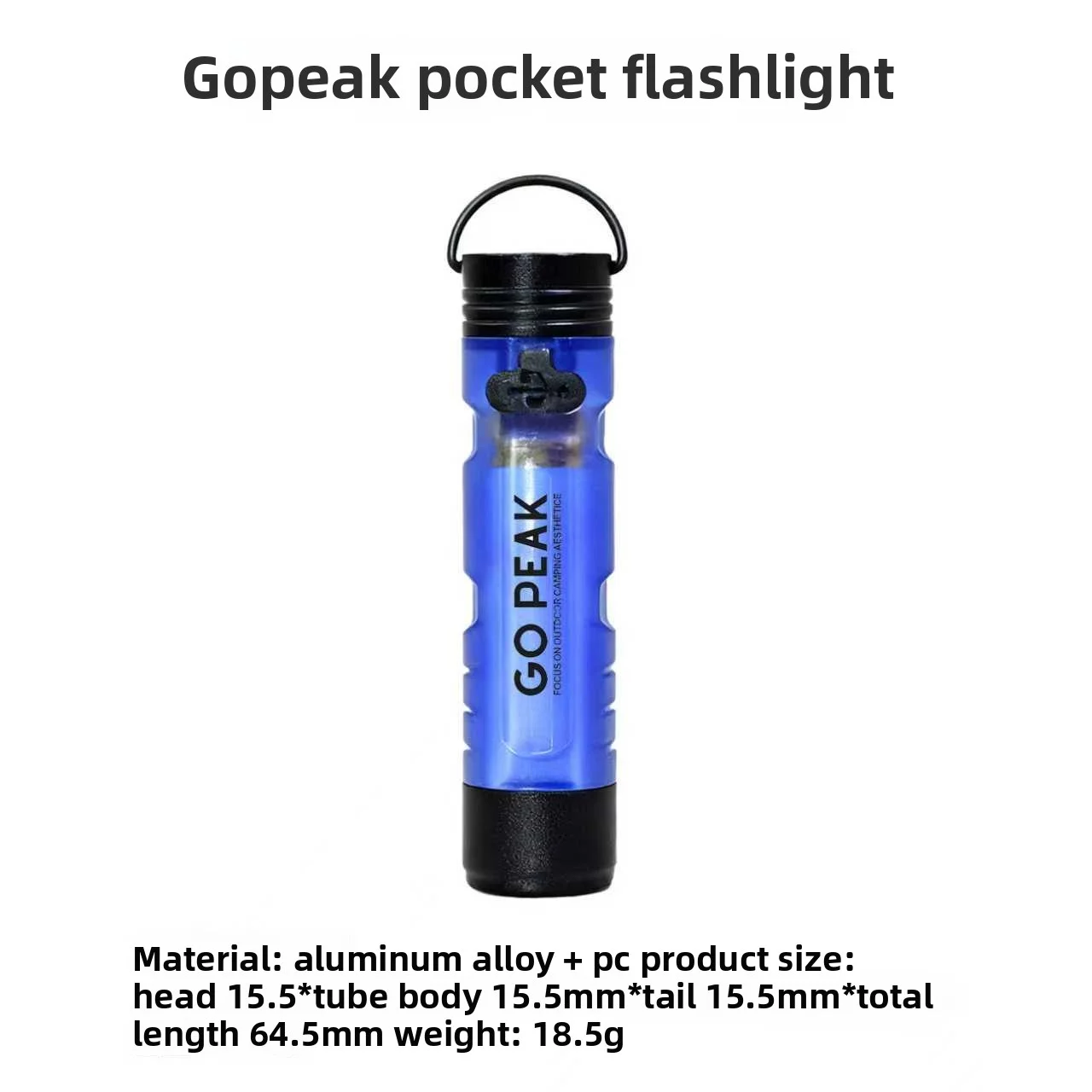GOPEAK 5050 LED Kleine Schlüsselclip-Taschenlampe mit 7 Farben für Outdoor-Notfälle und Katastrophenhilfe, Lange Akkulaufzeit – Detail 7