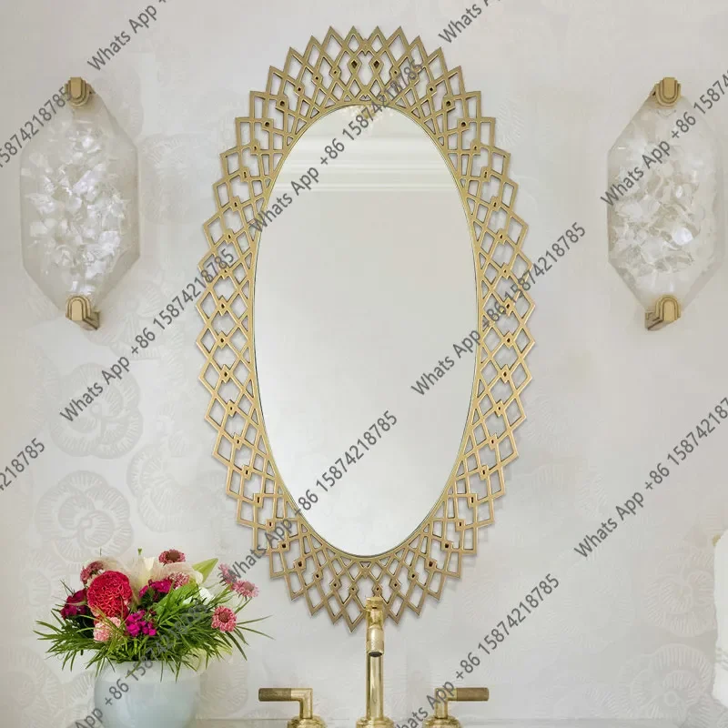 Xx French Light Luxury Decorative Mirror Wall-mounted Bathroom Mirror Simple Mystery Mirror Bathroom Art Makeup Bathroom