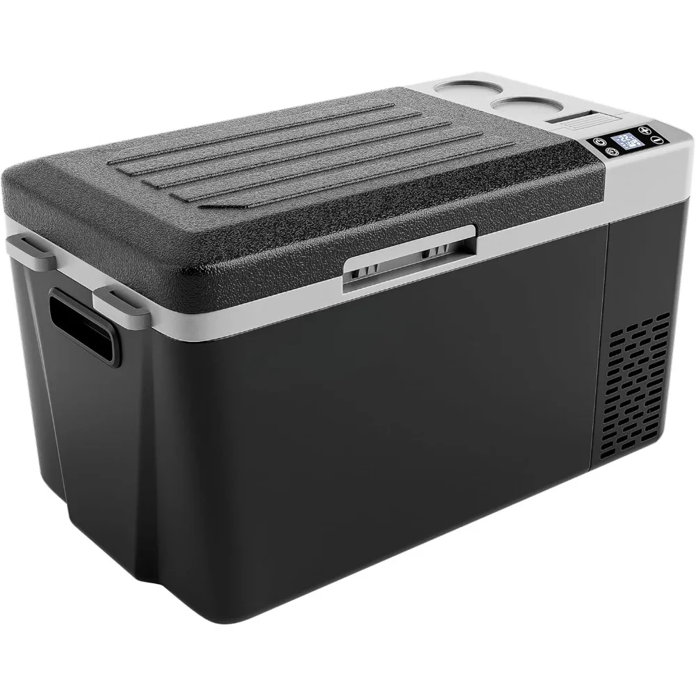 

12V Refrigerator, Car Refrigerator 12/24V DC 110-240V AC, Portable Refrigerator for Camping, Travel, Trucks, Outdoor Use