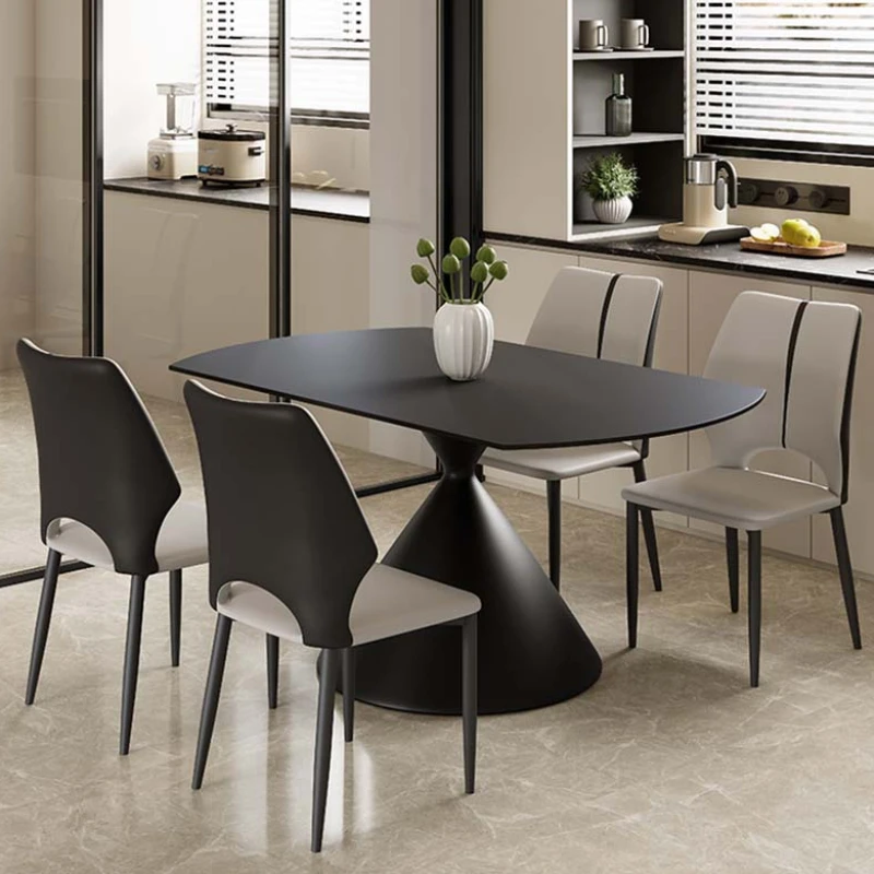 Mesa de jantar nórdica estética, design luxuoso, redonda, cozinha, conjunto de mesa de jantar, sala de estar, criativa, móveis de hotel