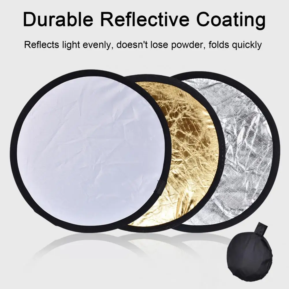 Portable 30CM Round Reflector Gold Silver Two-in-one Reflector Mini Live Lighting Photography Light Board Supplement Light Board