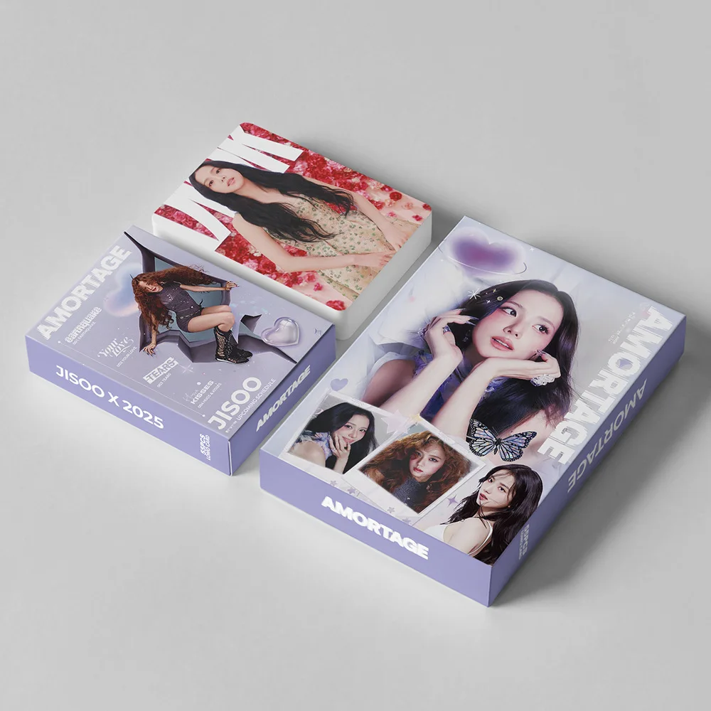 55 peças grupo de meninas coreanas mini álbum AMORTAGE HD poster cartão LOMO estrela periférica cartão pequeno