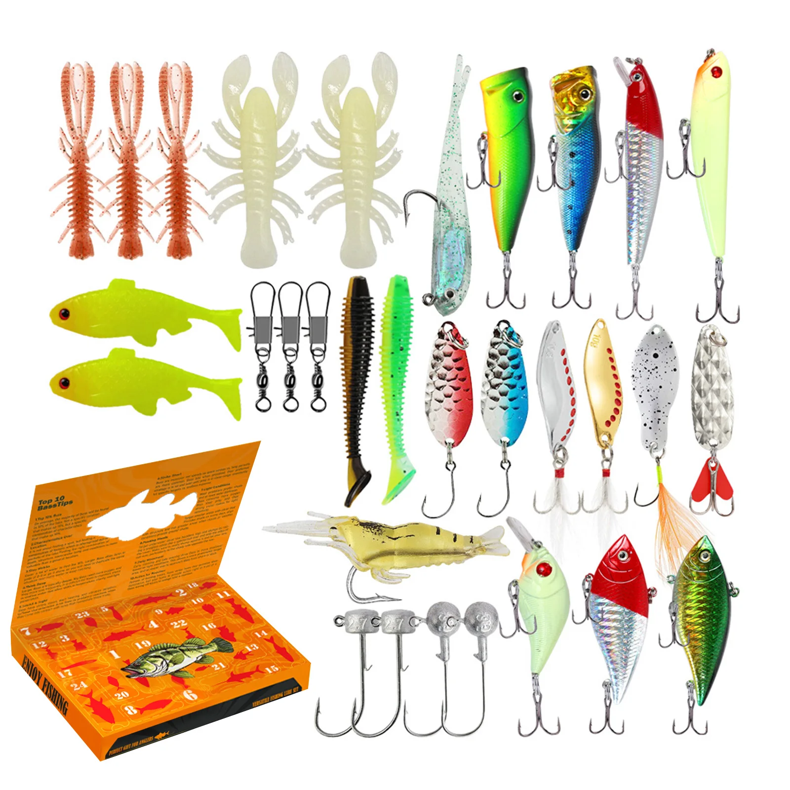 Battery Operated Lights with Timer for Wreath Advent Calendar 2025 Adult Fishing Advent Calendar Kids Teeth Brushing Game