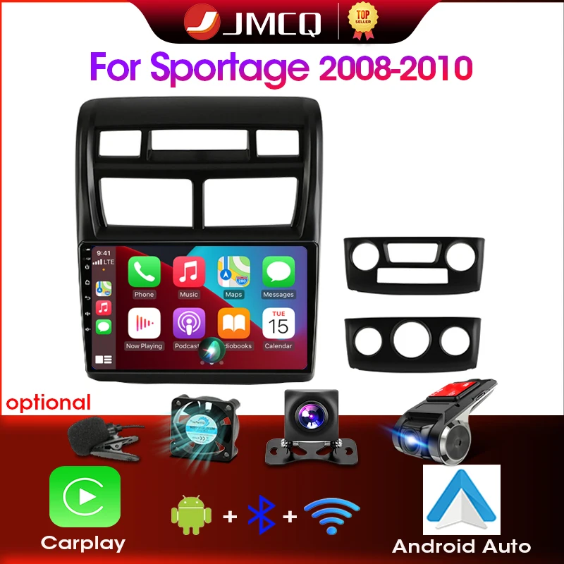 JMCQ 2Din Android 4G+WiFi Car Radio Multimedia Video Player For Kia Sportage 2 2008-2010 Navigation GPS Head Unit 2 din Carplay