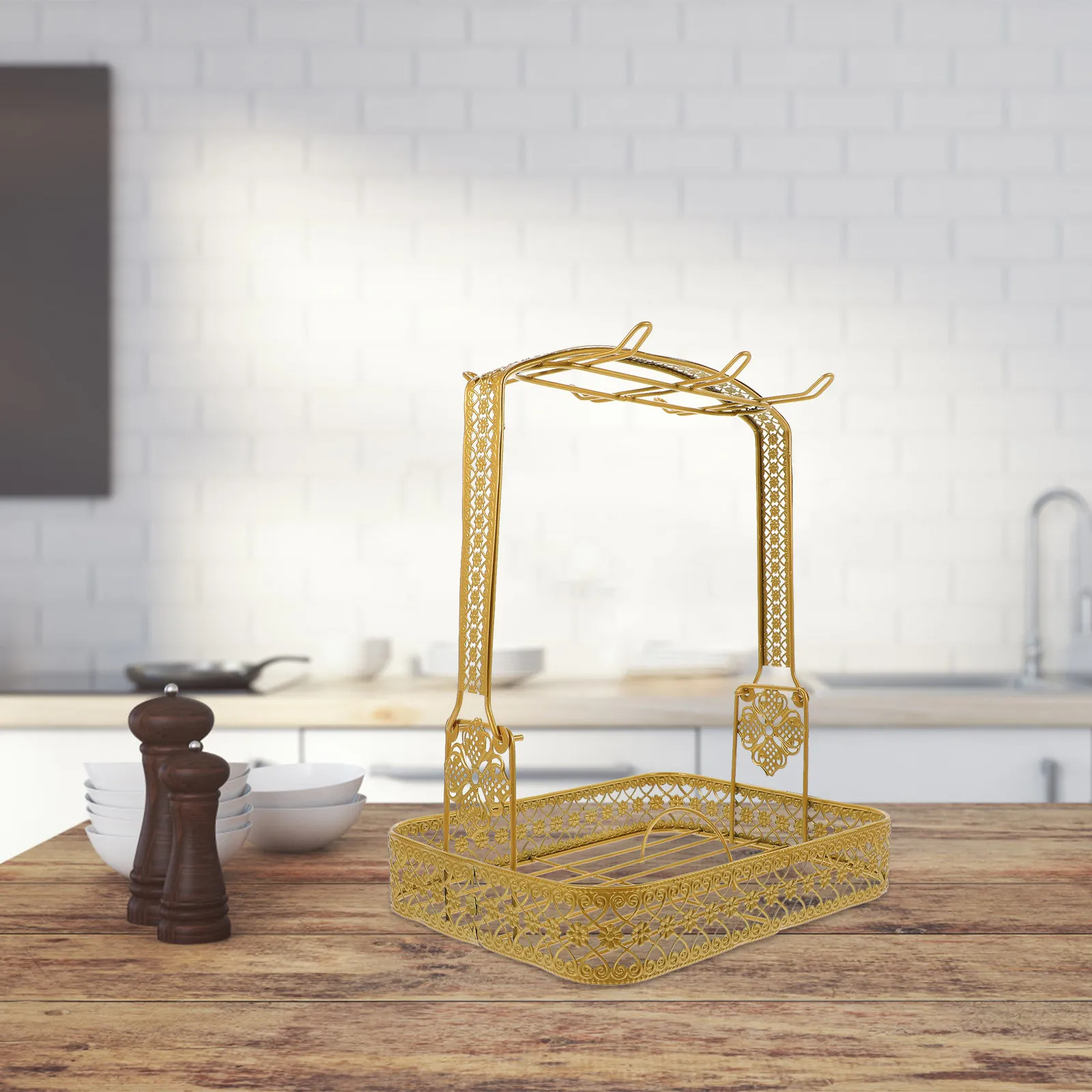 

Подставка для хранения кофейных кружек, прочный железный держатель для кухонной столешницы, органайзер для чашек, подставка для кружек и блюдец