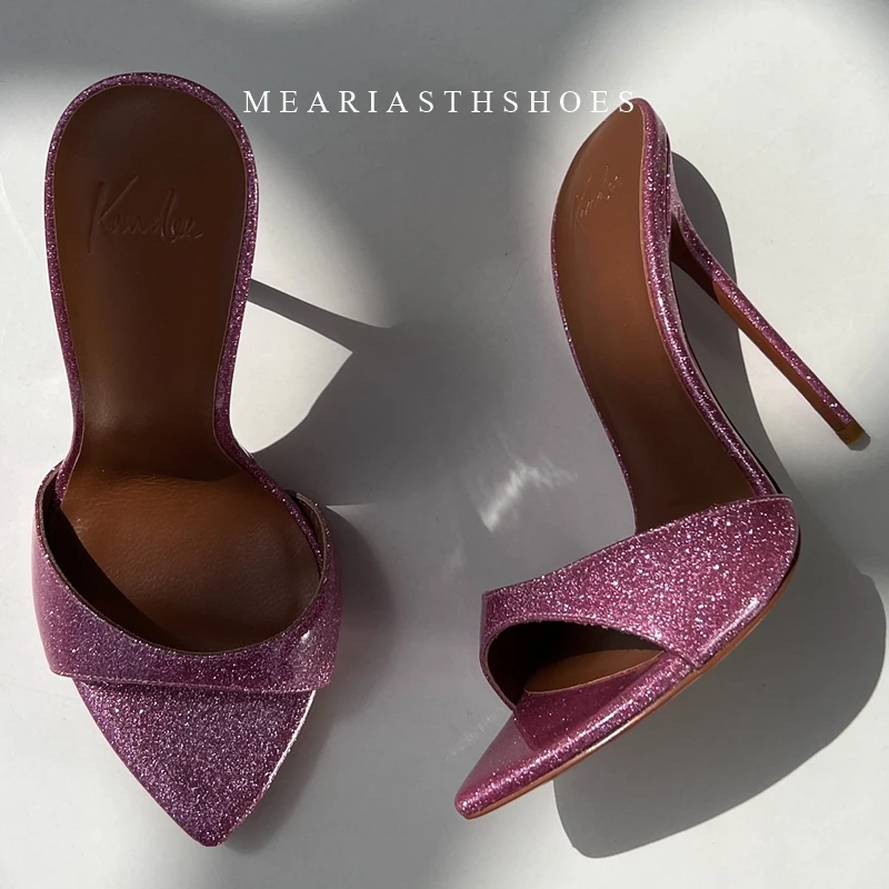Sexy Stilettos Party Ladies Sandals 2025Summer Ladies Pointed Designer Simple Daily Casual Office Mature Open Toe Women Slippers