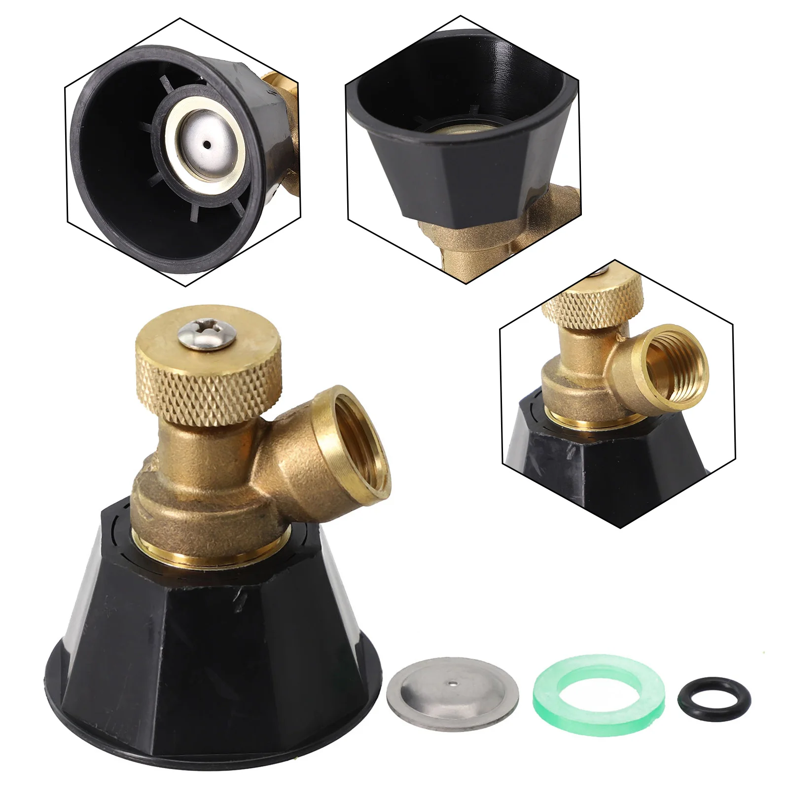 High-strength Material Easy To Install Spray Nozzle Anti-Corrosion Cyclone Nozzle Multiple Modes Black Atomization 5.5*4.6cm