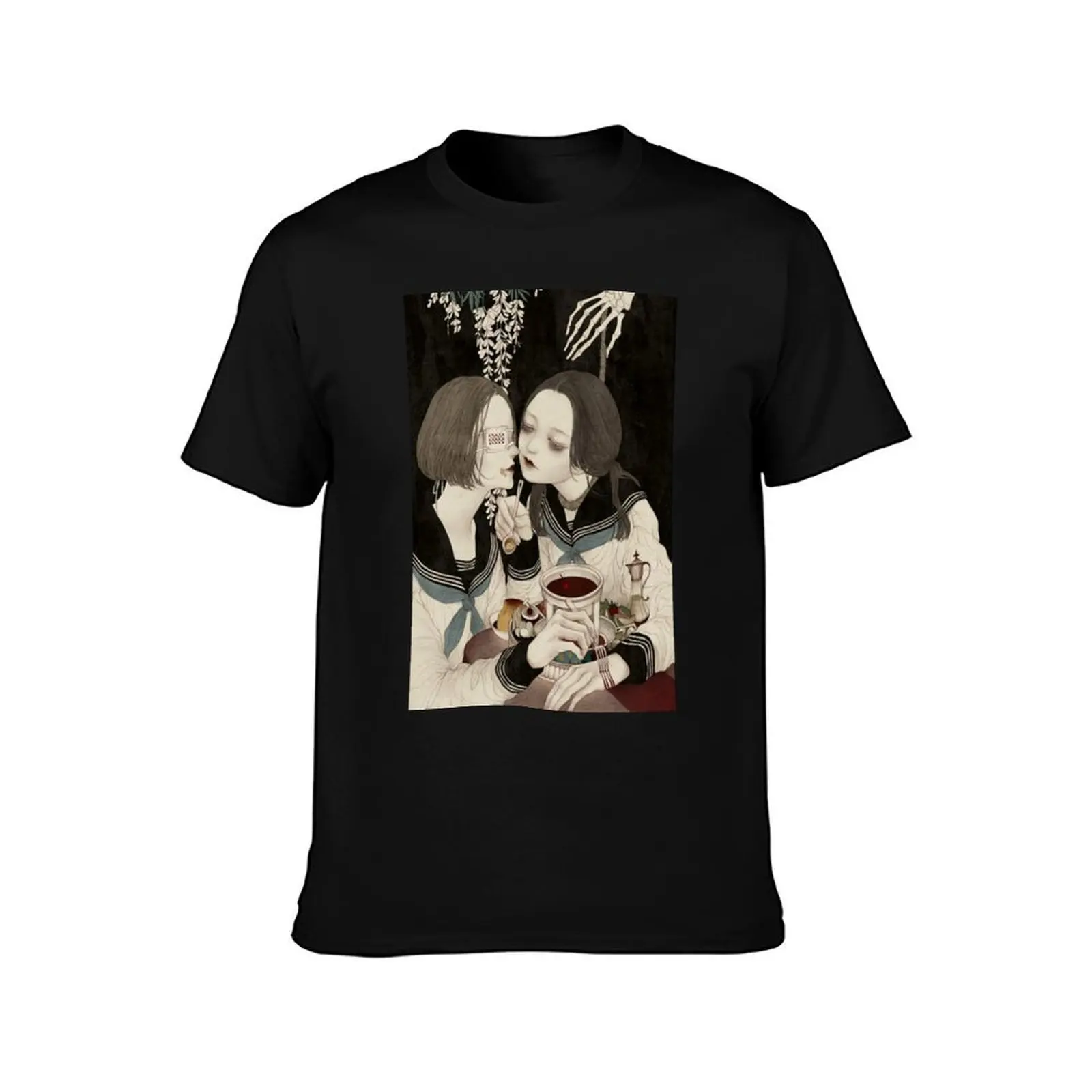 Kurowaka Inuko - The Feast T-Shirt, Summer Casual Cotton Tee, Oversized Streetwear Tops, Vintage Graphic Print, Unisex Men Women