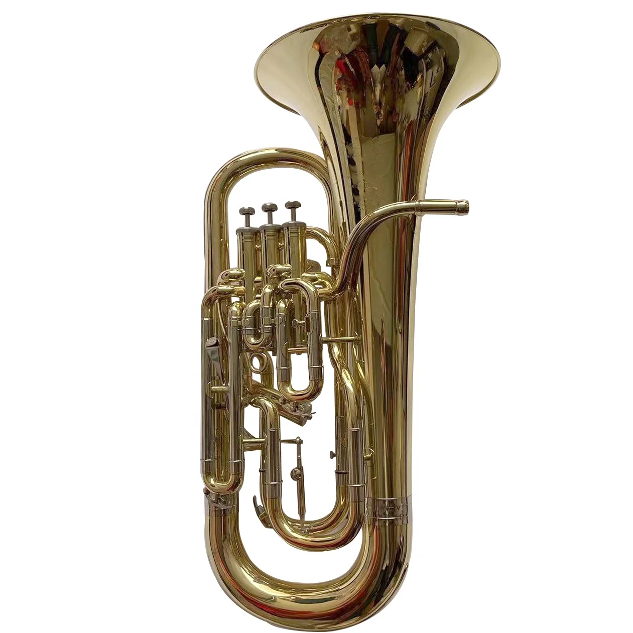 High Quality OEM Manufacture Gold Lacquer Bb Tuning 3 Piston  Euphonium with Trigger
