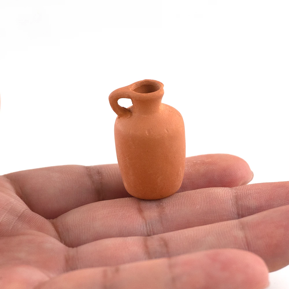 1/12 Dollhouse Miniature Accessories Mini Ceramic Flowerpot Simulation Vase Model Toys for Doll House Decoration