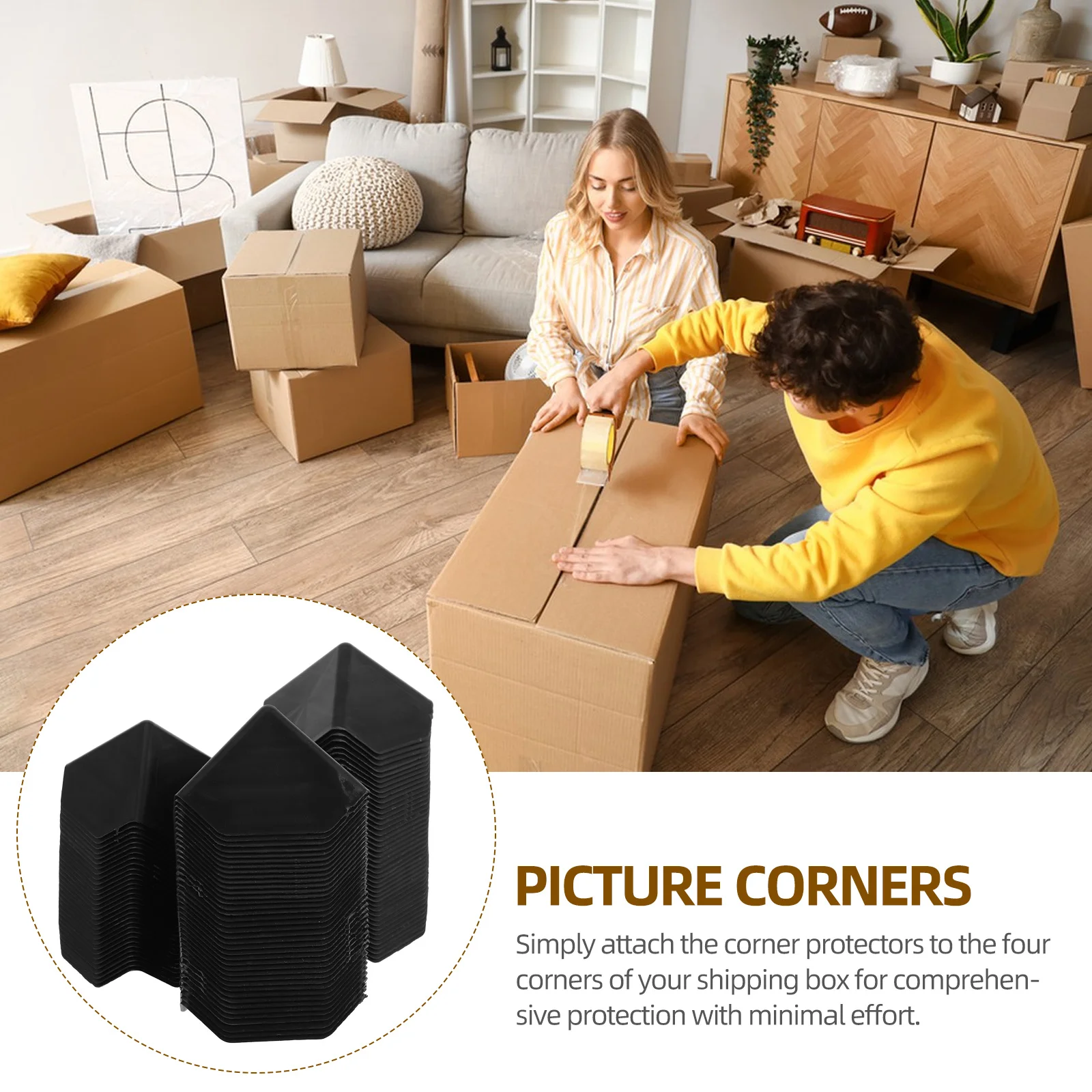 100 قطعة صندوق الشحن حماة الزوايا التعبئة والتغليف البلاستيكية حافة الحرس الكرتون الأثاث تتحرك التعبئة والتغليف حشوات للزوايا تأثير #5