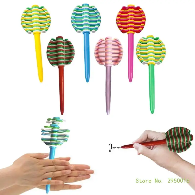 子供用減圧ボールペン、楽しいスピニングペン、クリスマスストッキングフィラー、メンタルワーカー、ストレス解消、学生、6個