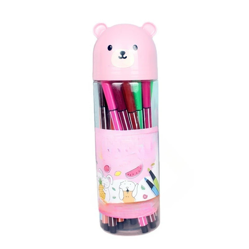 Washable Watercolor Pen Set Bottle Pack 12 18 24 36 Colors Art Supplies for Kindergarten Kids Students Drawing