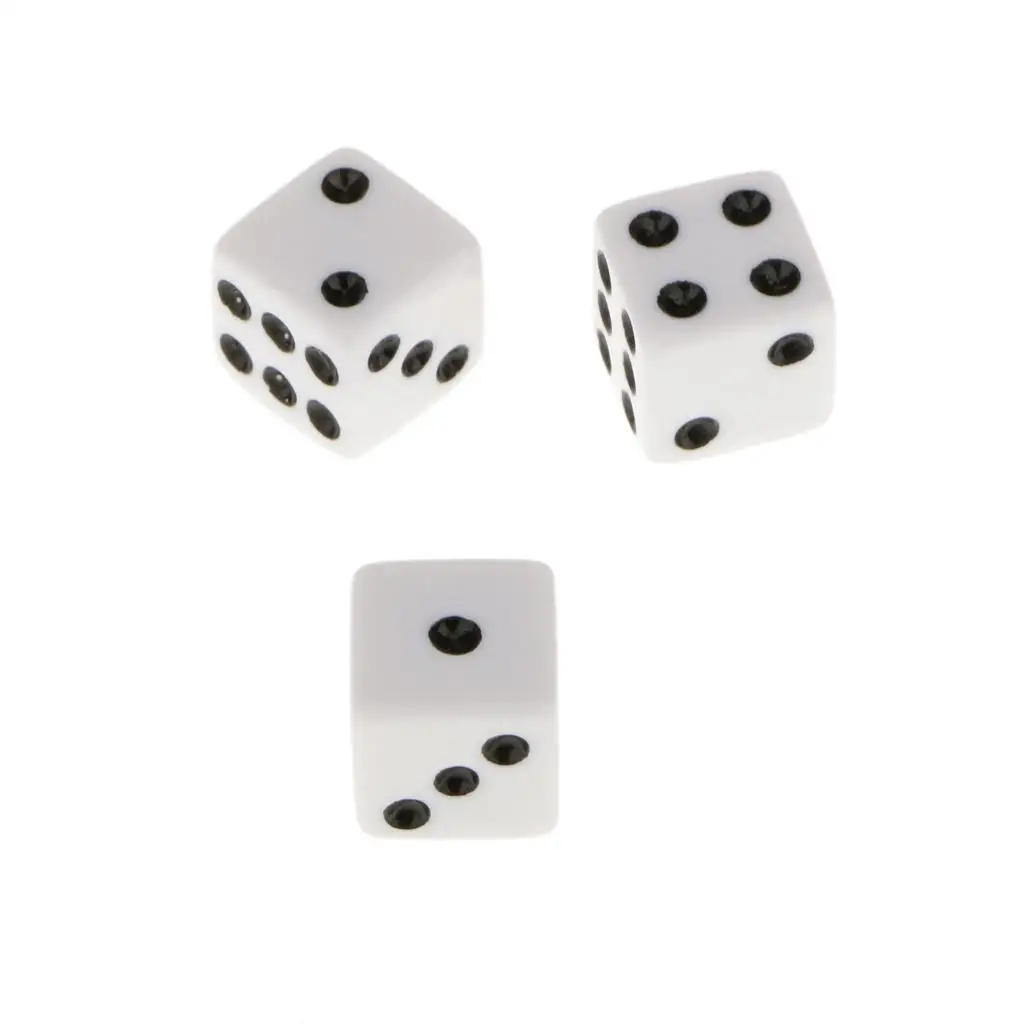 Dice Set of Acrylic Material Six Sided Gem Dice White Color for RPG Dungeons Dragons Tabletop Use
