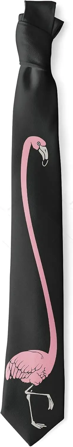 Flamingo Necktie Mens Neckties Tie for Dad Funny Neckties for Men Print One Size Ties for Men