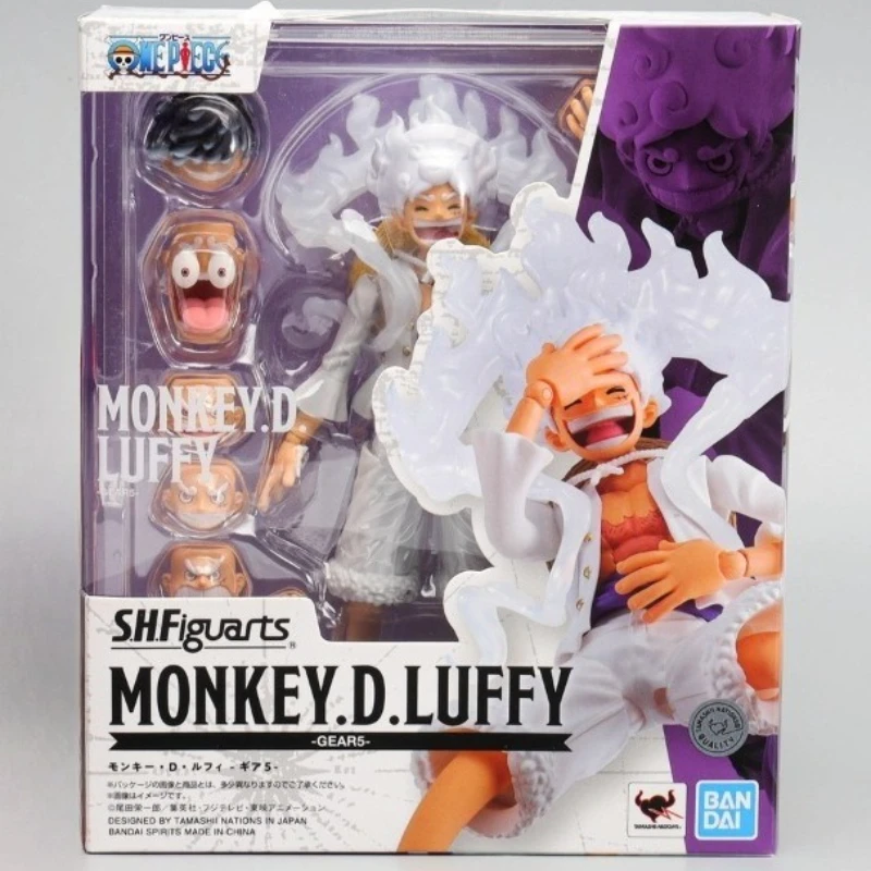 

Bandai Original Box One Piece SHF One Piece Monkey D Luffy Пятиуровневый Бог Солнца Ника Режим Настольные Украшения Коллекция Подарки