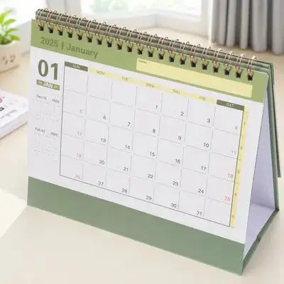 

Chic Desktop Long Lasting Portable Paper For Office Home Spiral Standing Calendar Decorative Month Calendar Table Decoration