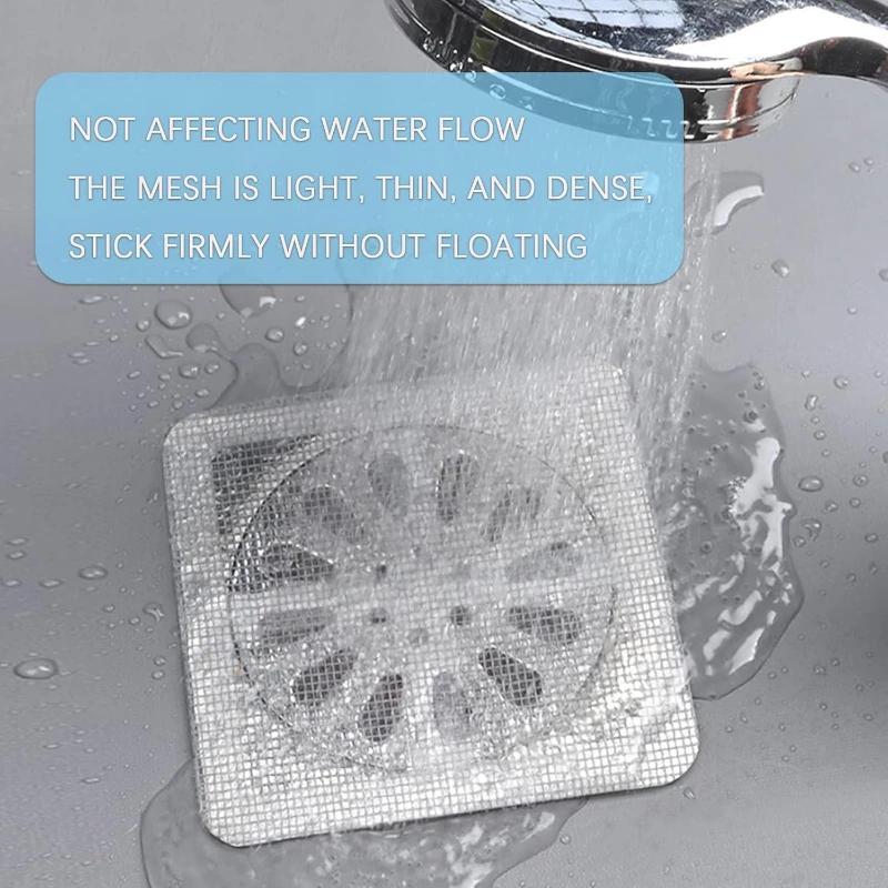 100PCS Disposable Shower Drain Hair Catcher Mesh Shower Covers Floor Sink Strainer Filter Hairs Stopper For Bathroom Kitchen view 2