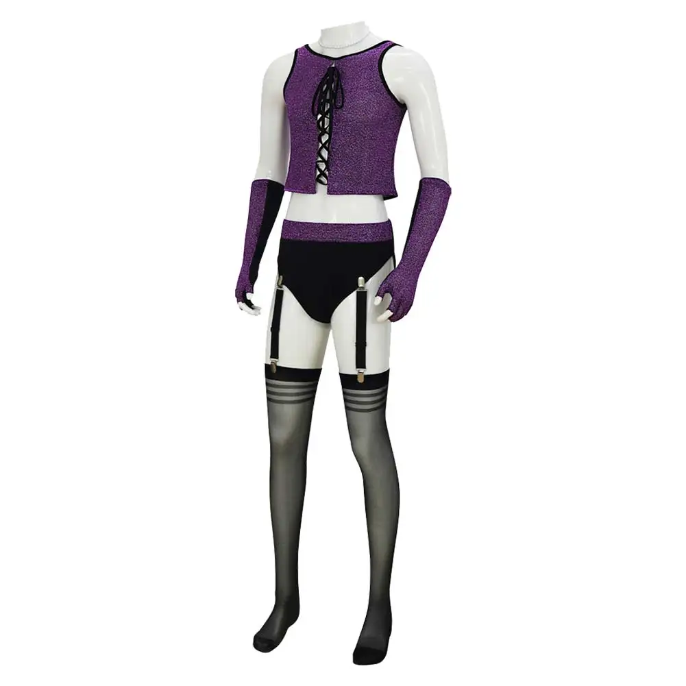 Dr.Frank-N-Furter Cosplay Rocky Horror Picture Show Costume for Men Jumpsuit Gloves Long Coat Jacket Halloween Carnival Suit view 4