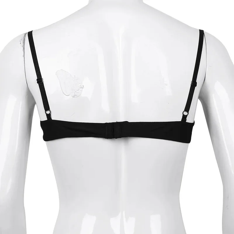 남성 브라 비키니 탑 시시 란제리 브라렛 부드러운 플로럴 레이스 브라 남성 와이어 프리 브라탑 조절 가능한 스트랩 슬립웨어 탑