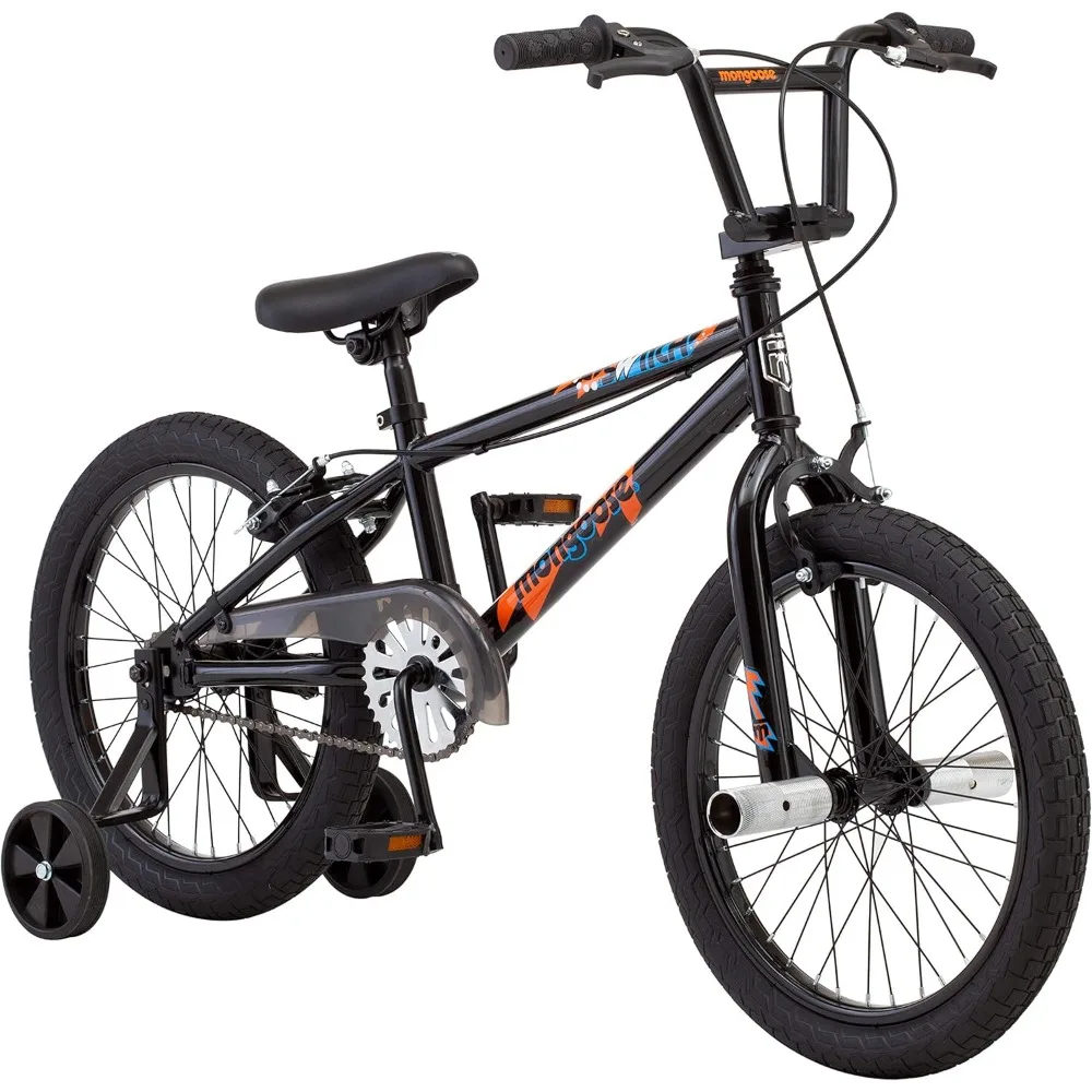 Switch and Stun BMX Style Kids Bike, for Boys and Girls Bicycle Ages 5-8, 18-Inch Wheels, Low Stand Over Steel Frame