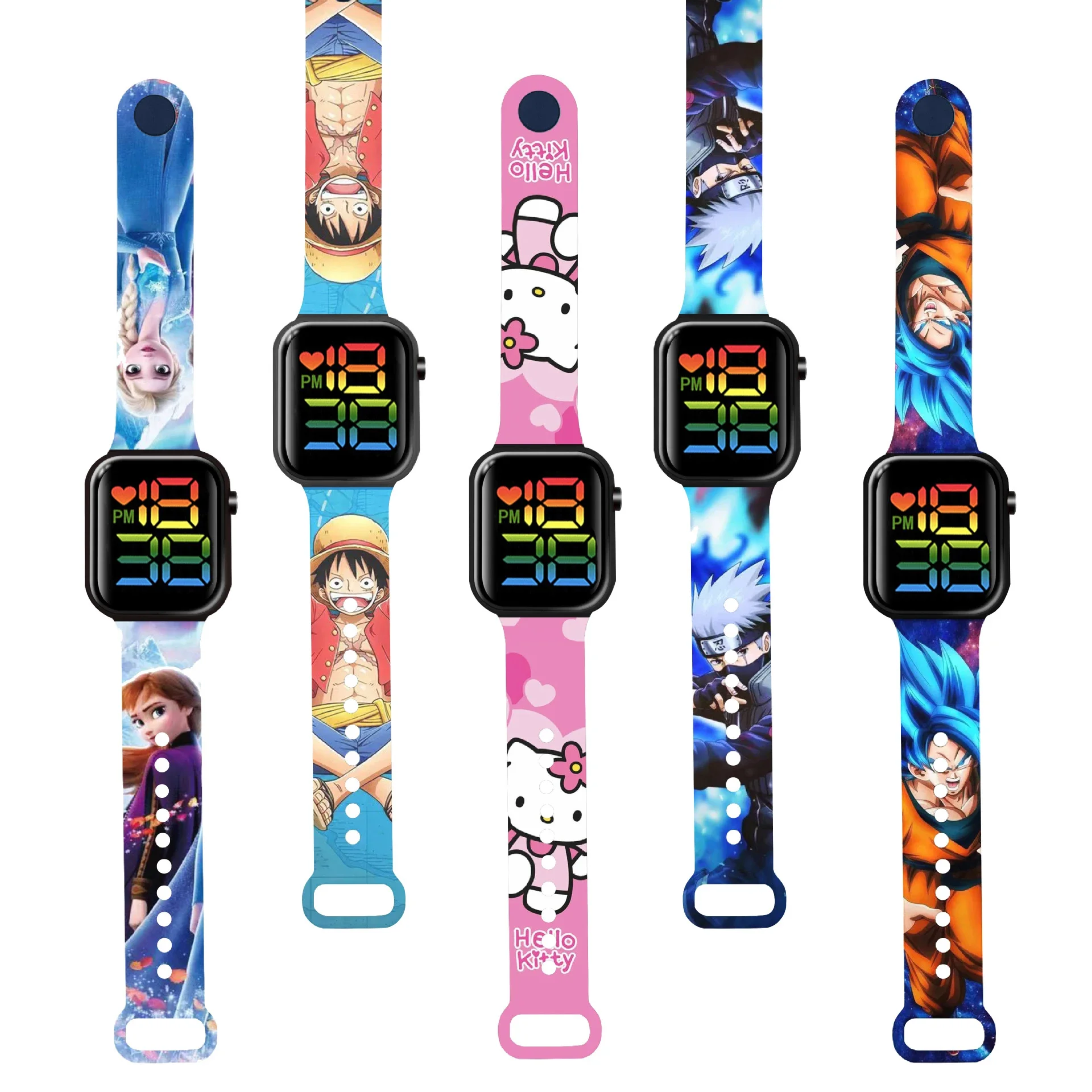 Disney Stitch & Lio Digital Watches Stitch Fashion Cartoon Action Printing Anime LED Type Watches Kids Watch Birthday Gifts