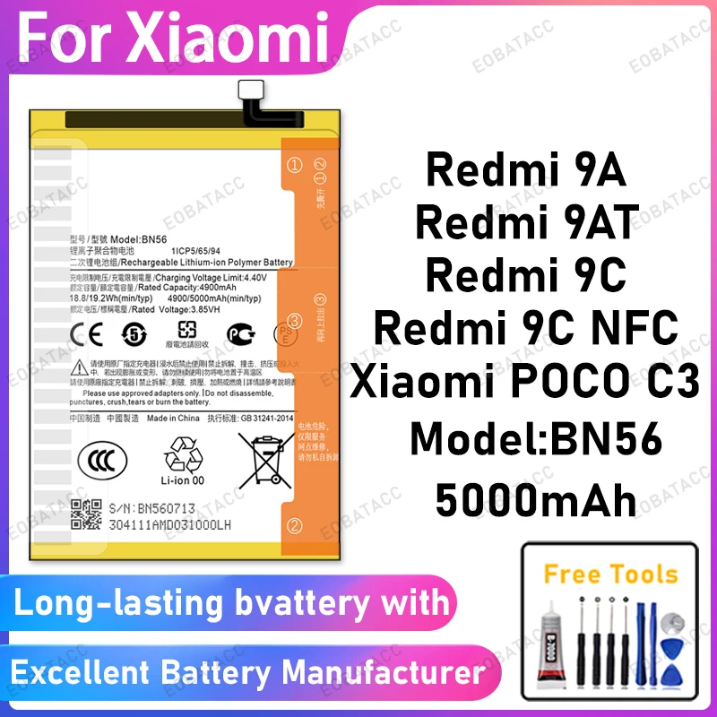 100% New 5000Mah BN…