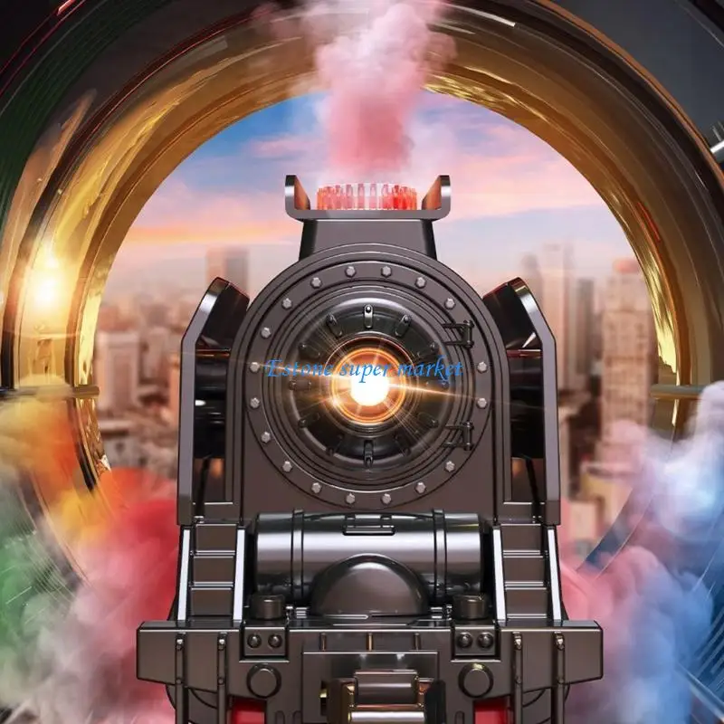 090B Retro Steams Train Track Toy Set with Smokes,Lights,Sound,Electric Toy Train