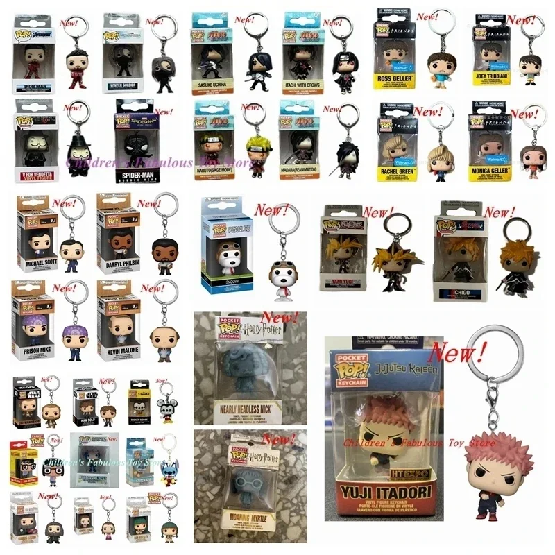 41 styles New FUNKO Keychains Ace Friends Snoopy Stitch 626 Tina Yugi Han solo Obi-wan Kenobi Keychain Action Figure Toy